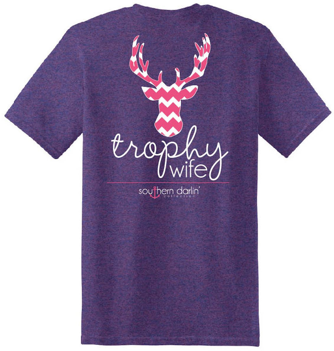 SALE Southern Darlin Funny Trophy Wife Chevron Deer - Adult & Kids T-Shirts, Sweatshirts & Hoodies apparel design preview 1