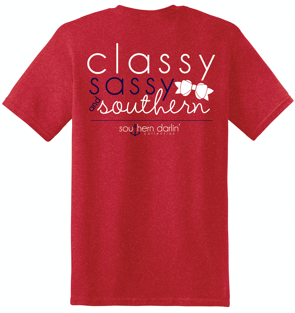 SALE Southern Darlin Classy Sassy Bow Anchor Bright - Adult & Kids T-Shirts, Sweatshirts & Hoodies apparel design preview 2