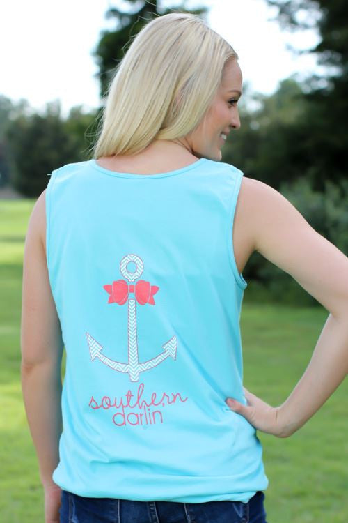 SALE Southern Darlin Comfort Color Anchor Bow Chevron - Adult & Kids T-Shirts, Sweatshirts & Hoodies apparel design preview 2
