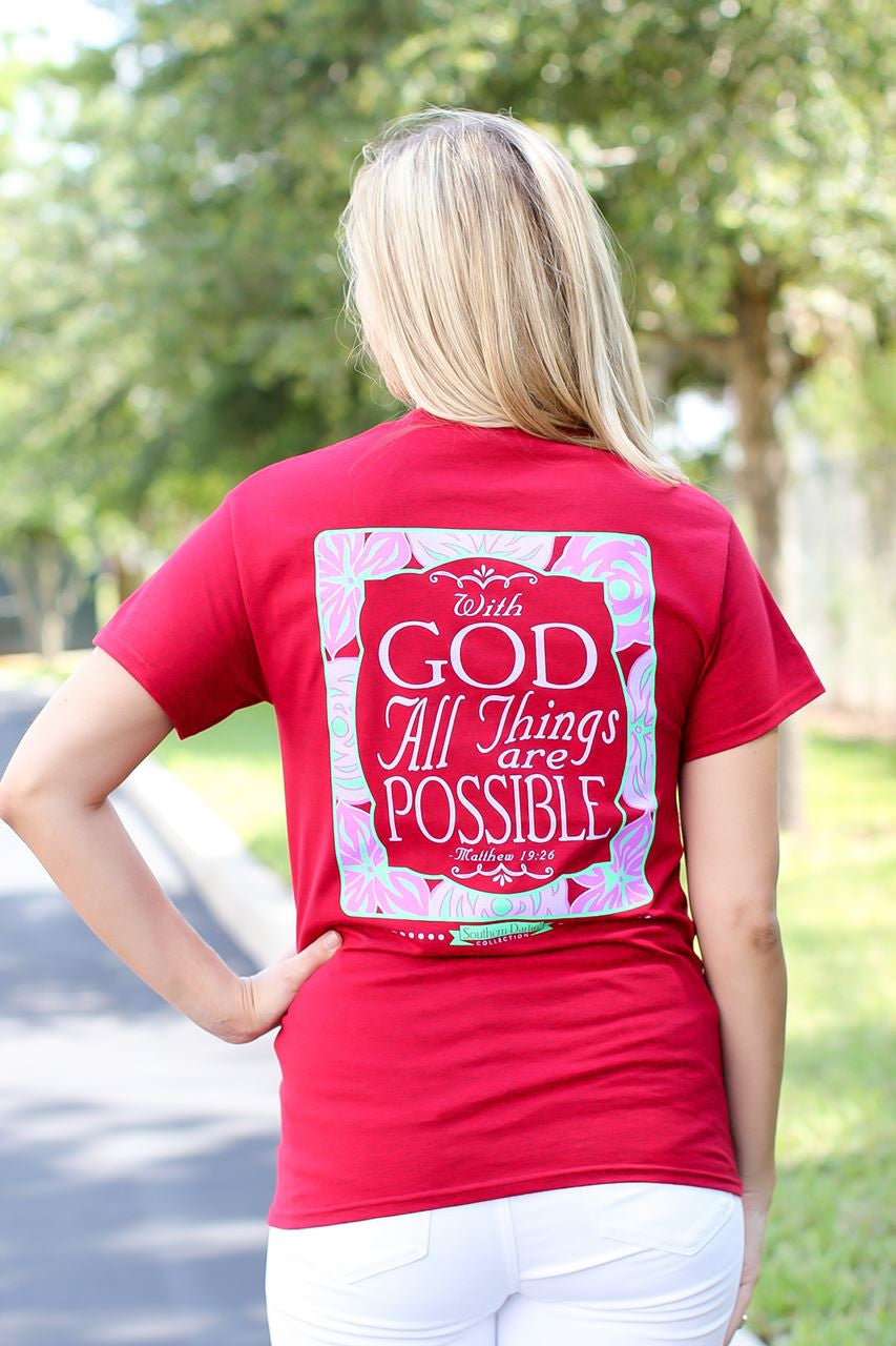 SALE Southern Darlin With God All Things are Possible - Adult & Kids T-Shirts, Sweatshirts & Hoodies apparel design preview 2