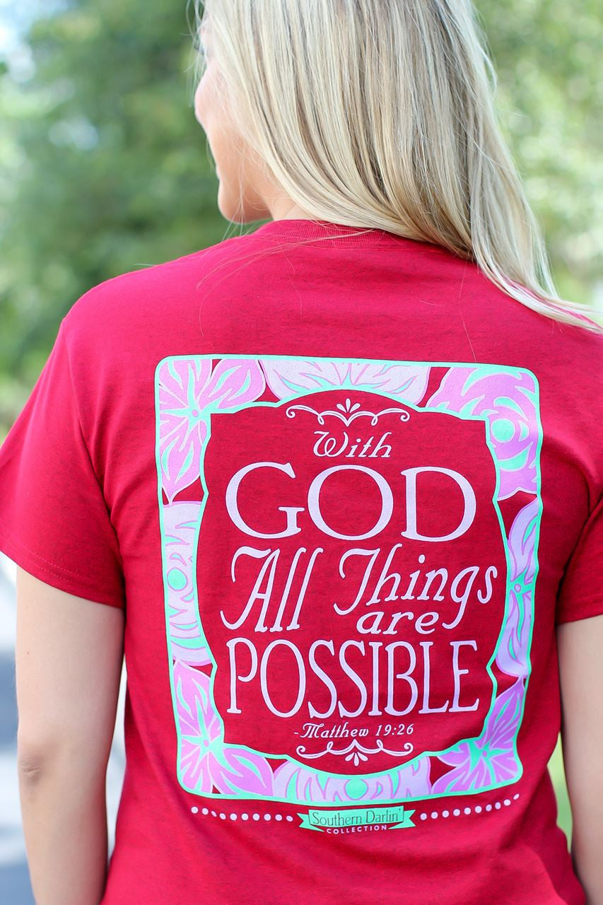 SALE Southern Darlin With God All Things are Possible - Adult & Kids T-Shirts, Sweatshirts & Hoodies apparel design preview 1