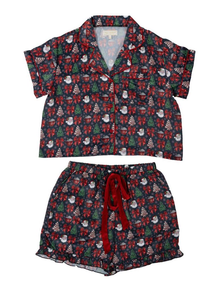 Simply Southern Tree Santa Holiday PJ Shorts Button - Adult & Kids T-Shirts, Sweatshirts & Hoodies apparel design preview 2