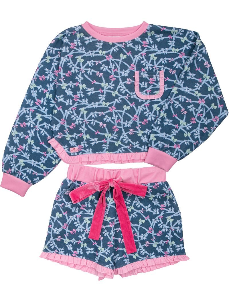Simply Southern Ribbon Pattern Ruffle PJ Shorts Set - Adult & Kids T-Shirts, Sweatshirts & Hoodies apparel design preview 2