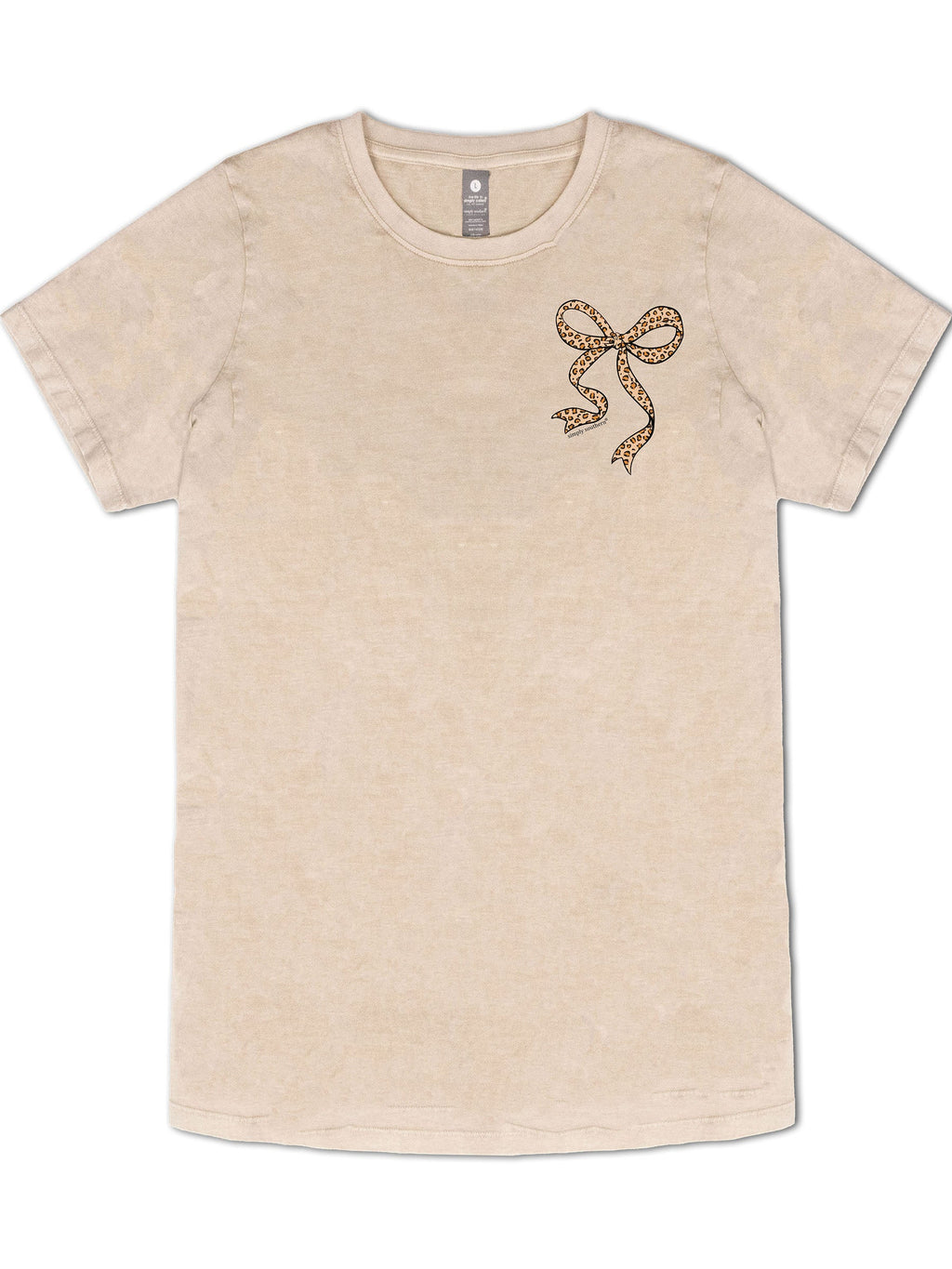 Simply Southern Leopard Bow Washed Cream - Adult & Kids T-Shirts, Sweatshirts & Hoodies apparel design preview 2