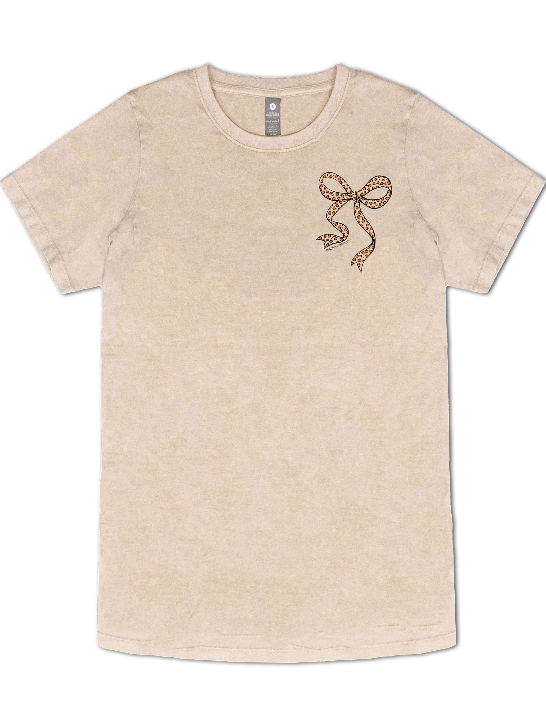 Simply Southern Leopard Bow Washed Cream - Adult & Kids T-Shirts, Sweatshirts & Hoodies apparel design preview 2
