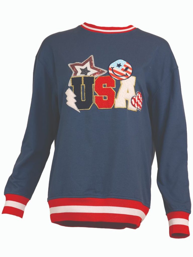 Simply Southern USA Navy Varsity Crew - Adult & Kids T-Shirts, Sweatshirts & Hoodies apparel design preview 2