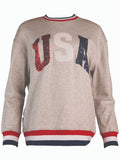 Simply Southern USA Sequins Grey Varsity Crew - Adult & Kids T-Shirts, Sweatshirts & Hoodies apparel design preview 1