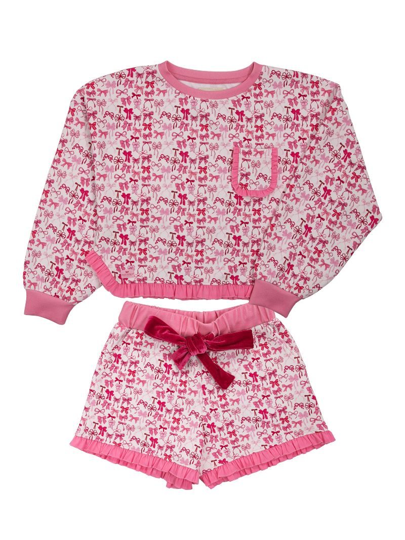 Simply Southern Bow Ruffle PJ Shorts Set - Adult & Kids T-Shirts, Sweatshirts & Hoodies apparel design preview 2