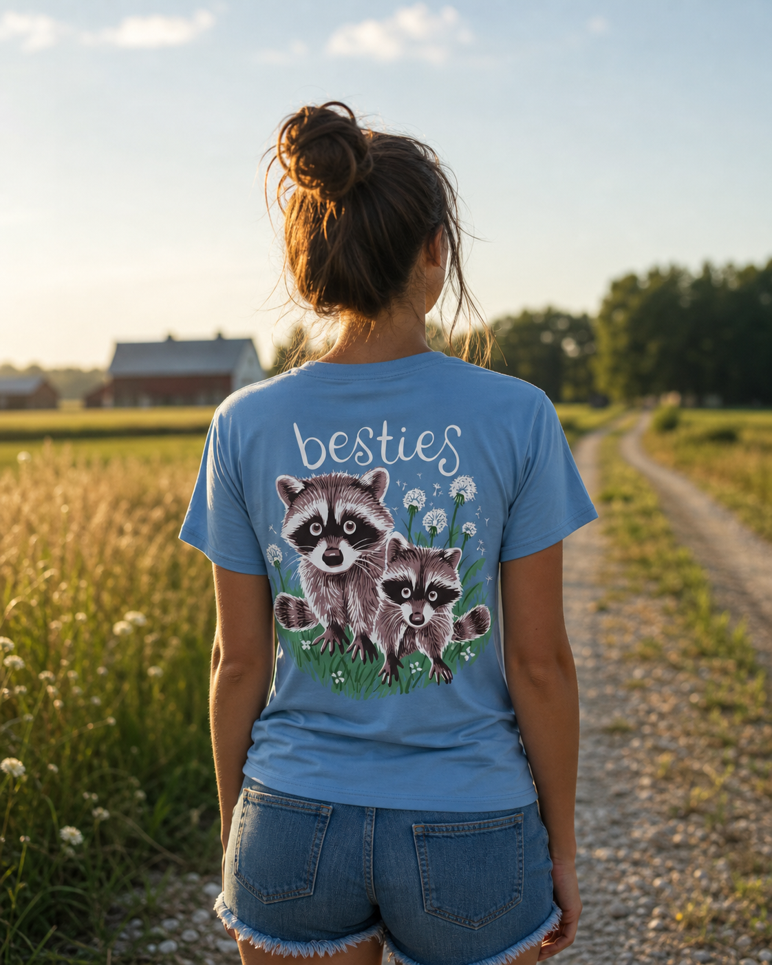 Southern Attitude Besties Raccoon - Adult & Kids T-Shirts, Sweatshirts & Hoodies apparel design preview 1