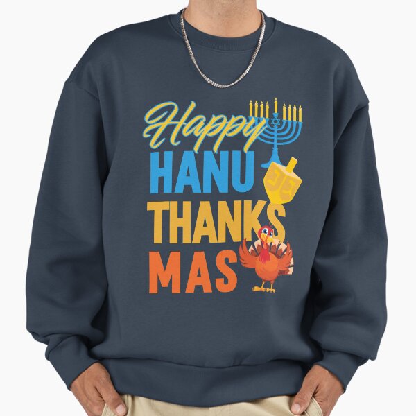 Hanukkah Chanukah Thanksgiving Hanuthanksmas - Adult & Kids T-Shirts, Sweatshirts & Hoodies apparel design preview 1