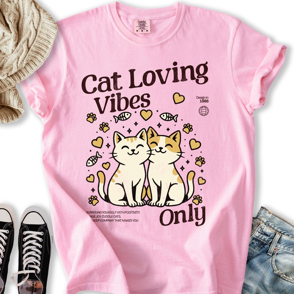 Cat Loving Vibes - Adult & Kids T-Shirts, Sweatshirts & Hoodies apparel design preview 2