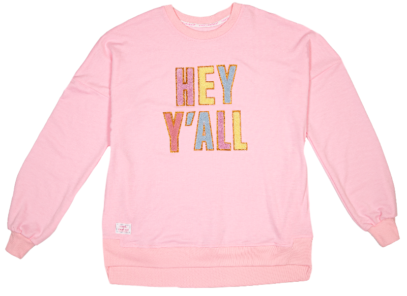 Simply Southern Sparkle Hey Yall Jersey Crew - Adult & Kids T-Shirts, Sweatshirts & Hoodies apparel design preview 1