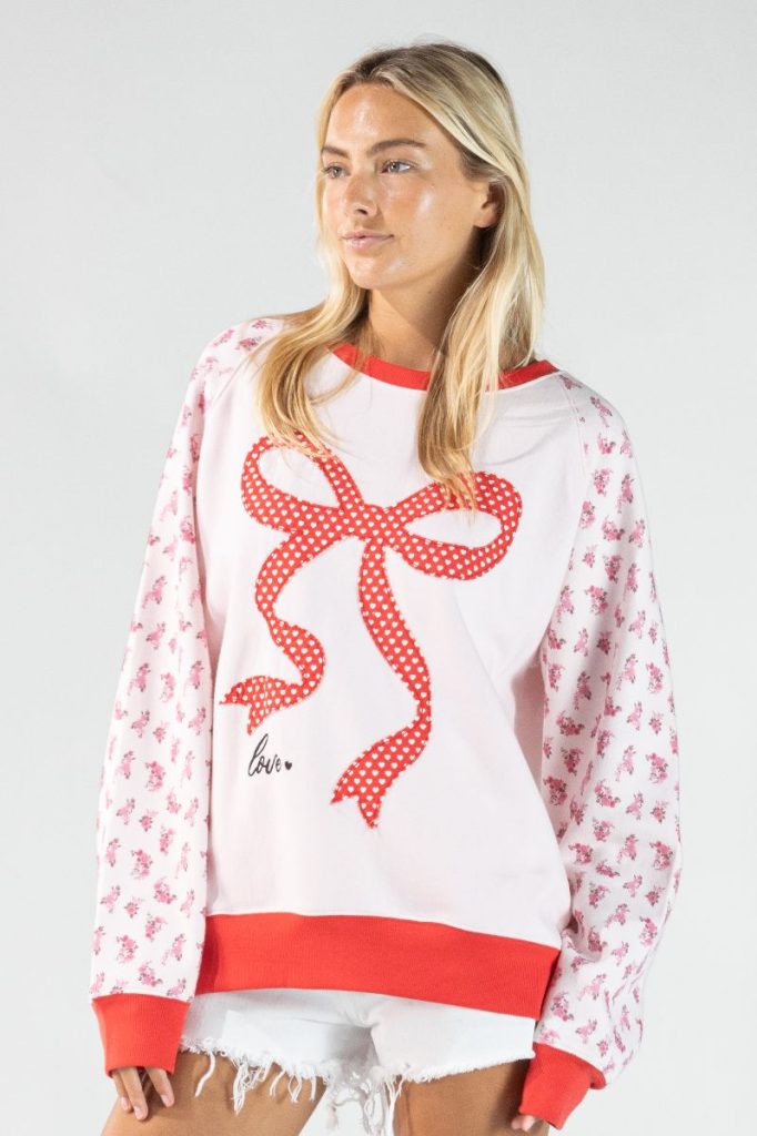 Simply Southern XOXO Love Ribbon Crew - Adult & Kids T-Shirts, Sweatshirts & Hoodies apparel design preview 1