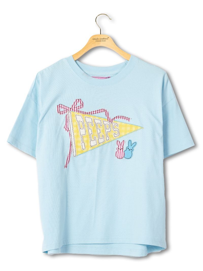 Simply Southern Peeps Easter Pennant Bow Applique - Adult & Kids T-Shirts, Sweatshirts & Hoodies apparel design preview 2