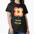 Retro Flower Orange and Charcoal - Adult & Kids T-Shirts, Sweatshirts & Hoodies apparel design preview 1