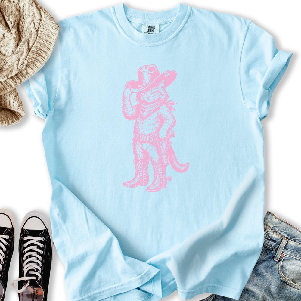 Pink Cowboy Cat - Adult & Kids T-Shirts, Sweatshirts & Hoodies apparel design preview 1