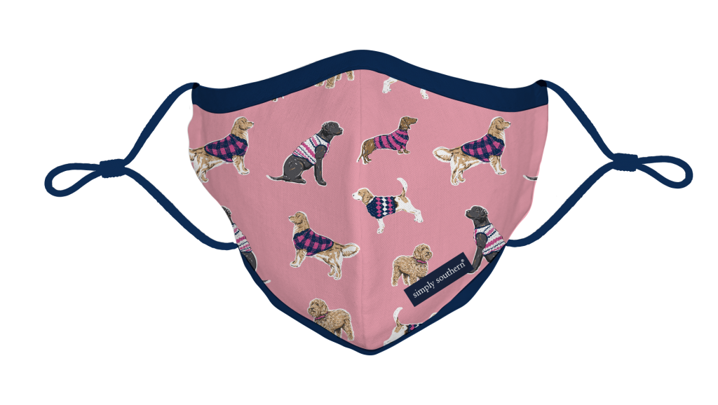 Simply Southern Preppy Pink Dog Protective Mask - Adult & Kids T-Shirts, Sweatshirts & Hoodies apparel design preview 1
