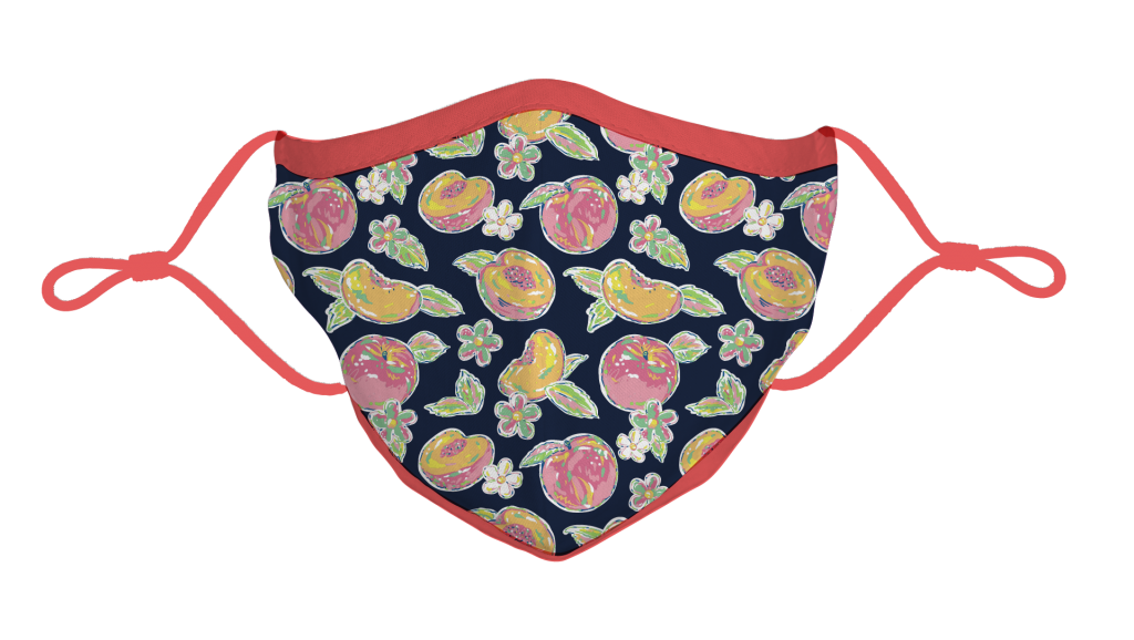 Simply Southern Preppy Peachy Navy Protective Mask - Adult & Kids T-Shirts, Sweatshirts & Hoodies apparel design preview 1