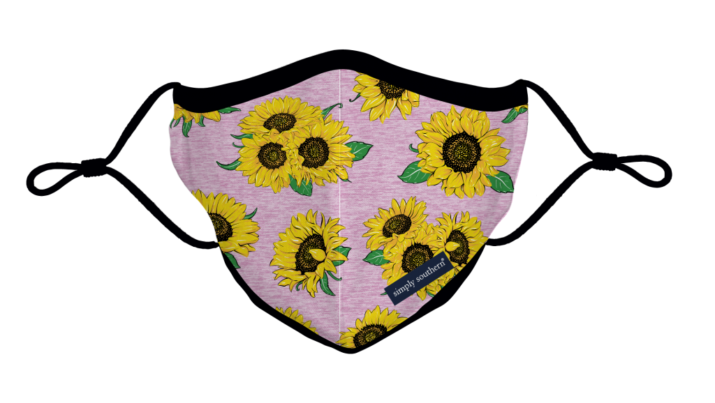 Simply Southern Preppy Pink Sunflower Protective Mask - Adult & Kids T-Shirts, Sweatshirts & Hoodies apparel design preview 1