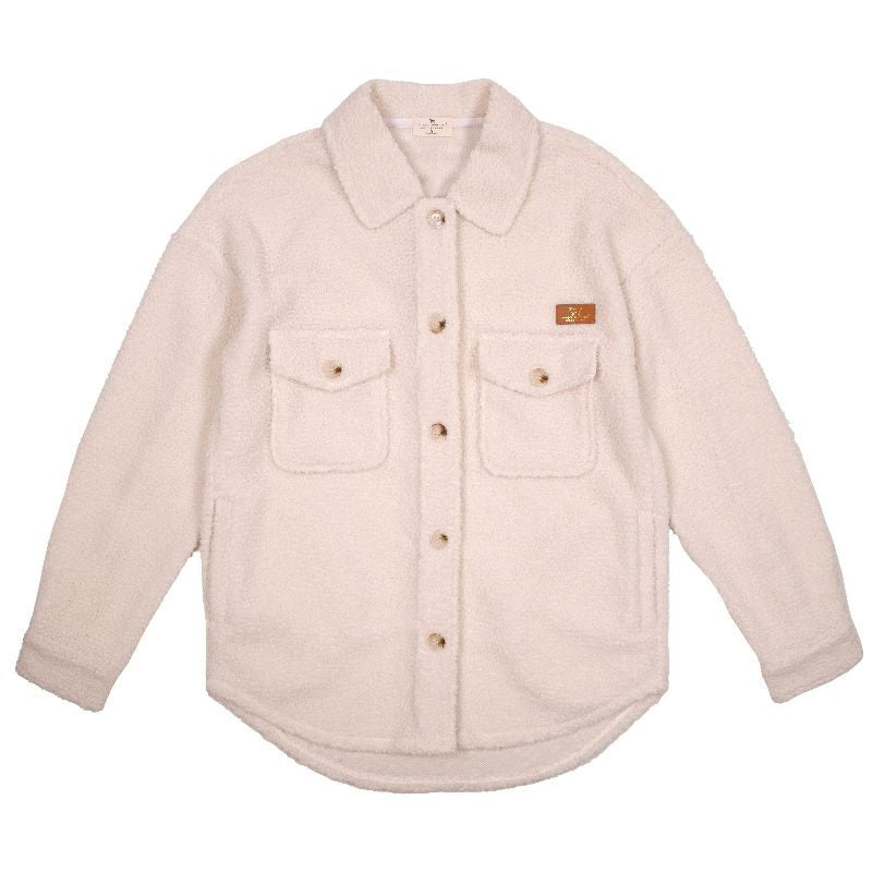Simply Southern Cream Soft Fuzzy Shacket Jacket - Adult & Kids T-Shirts, Sweatshirts & Hoodies apparel design preview 1
