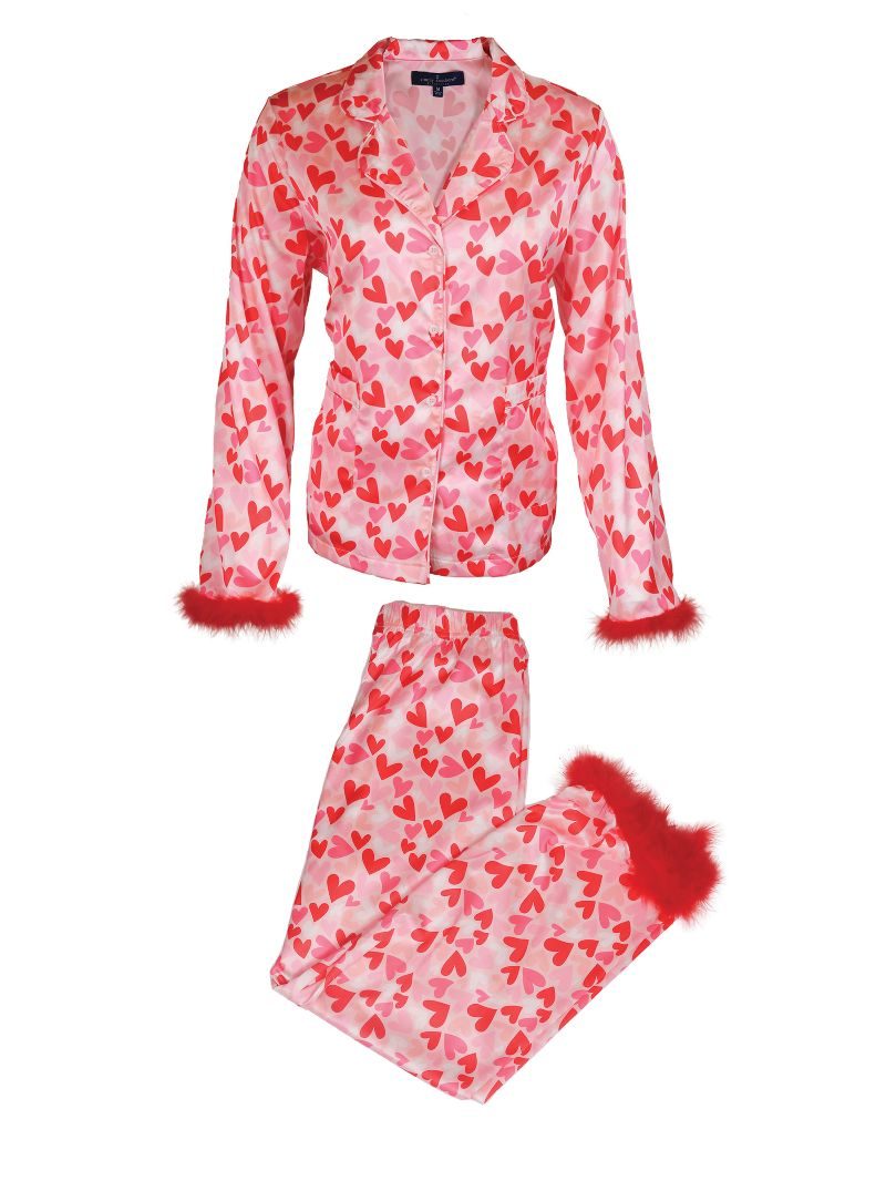 Simply Southern Cozy Feather Hearts Button PJ Pants - Adult & Kids T-Shirts, Sweatshirts & Hoodies apparel design preview 2
