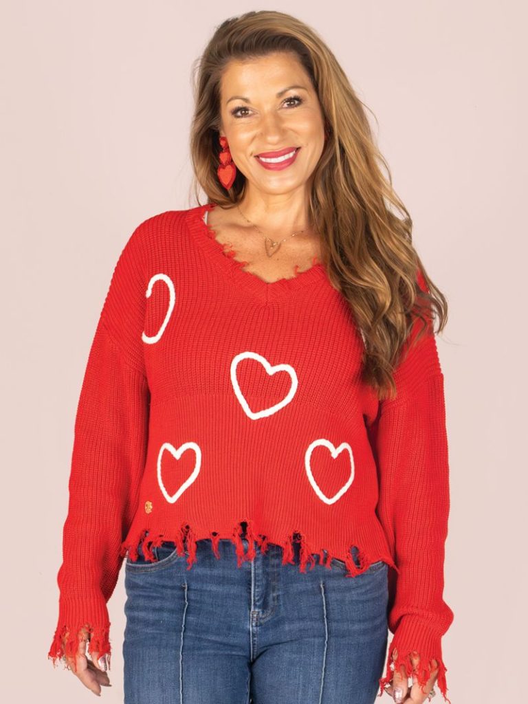 Simply Southern Hearts Distressed V-Neck - Adult & Kids T-Shirts, Sweatshirts & Hoodies apparel design preview 1
