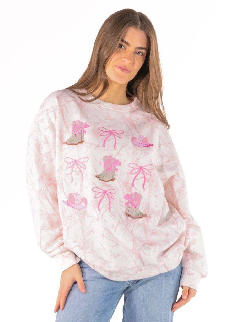 Simply Southern 0226 Pink Camo EVD Embroidered Crew - Adult & Kids T-Shirts, Sweatshirts & Hoodies apparel design preview 2