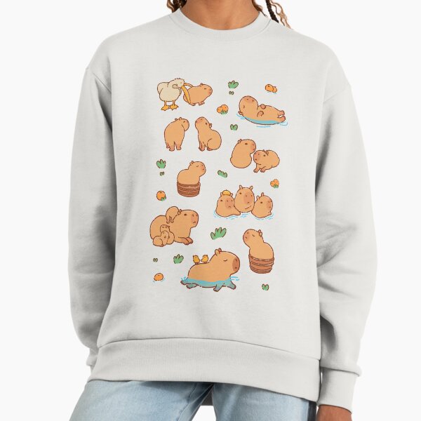 Cute capybara art, illustration seamless pattern - Adult & Kids T-Shirts, Sweatshirts & Hoodies apparel design preview 1