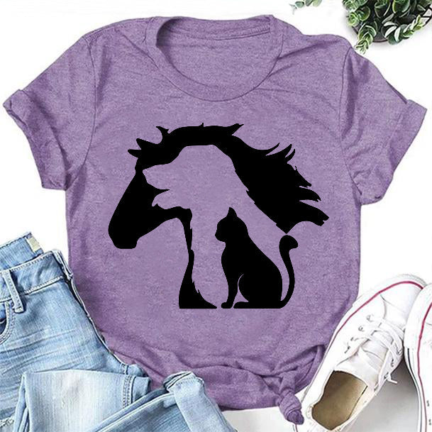 Lovely Horse Dog Cat Print Women Slogan - Adult & Kids T-Shirts, Sweatshirts & Hoodies apparel design preview 2