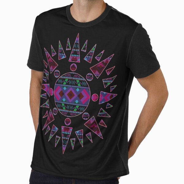 Native American Vintage Pattern Design inside a Sun - Adult & Kids T-Shirts, Sweatshirts & Hoodies apparel design preview 1