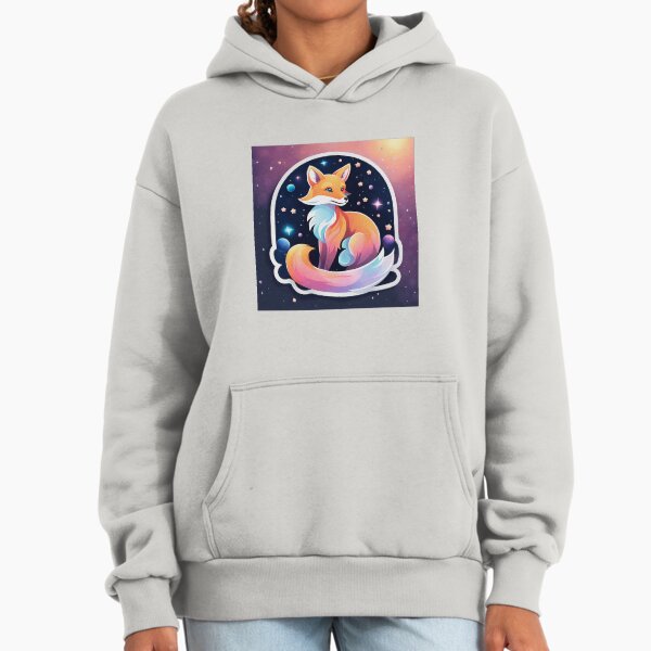 Fox in pastel tones against a galaxy background - Adult & Kids T-Shirts, Sweatshirts & Hoodies apparel design preview 1