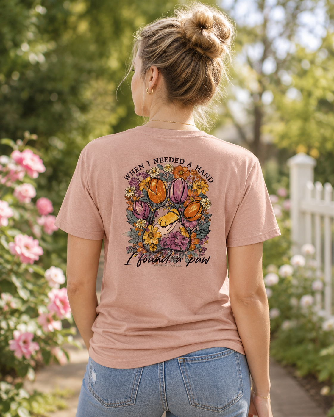 Southern Couture Classic I Found A Paw Dusty Rose - Adult & Kids T-Shirts, Sweatshirts & Hoodies apparel design preview 1