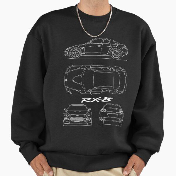 RX-8 Blueprint - Adult & Kids T-Shirts, Sweatshirts & Hoodies apparel design preview 1