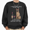 German Shepherd and wine Funny Dog - Adult & Kids T-Shirts, Sweatshirts & Hoodies apparel design preview 1
