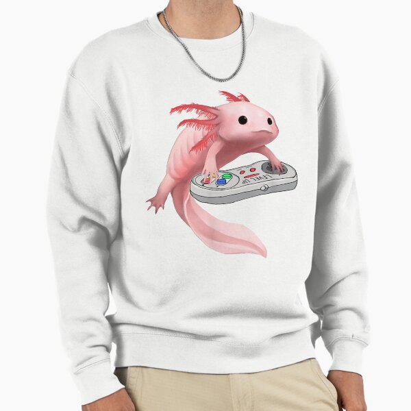 Axolotl Fish Playing Video Game - Adult & Kids T-Shirts, Sweatshirts & Hoodies apparel design preview 1