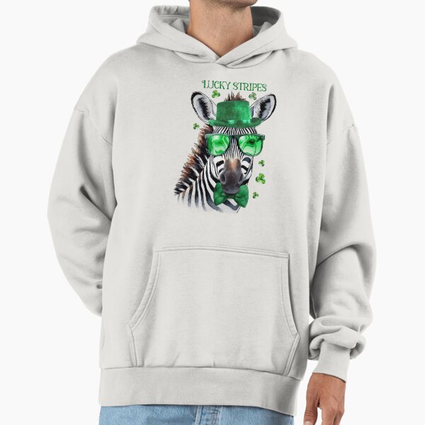 St Patrick's Day Zebra Lucky Stripes and Bagpipes - Adult & Kids T-Shirts, Sweatshirts & Hoodies apparel design preview 1
