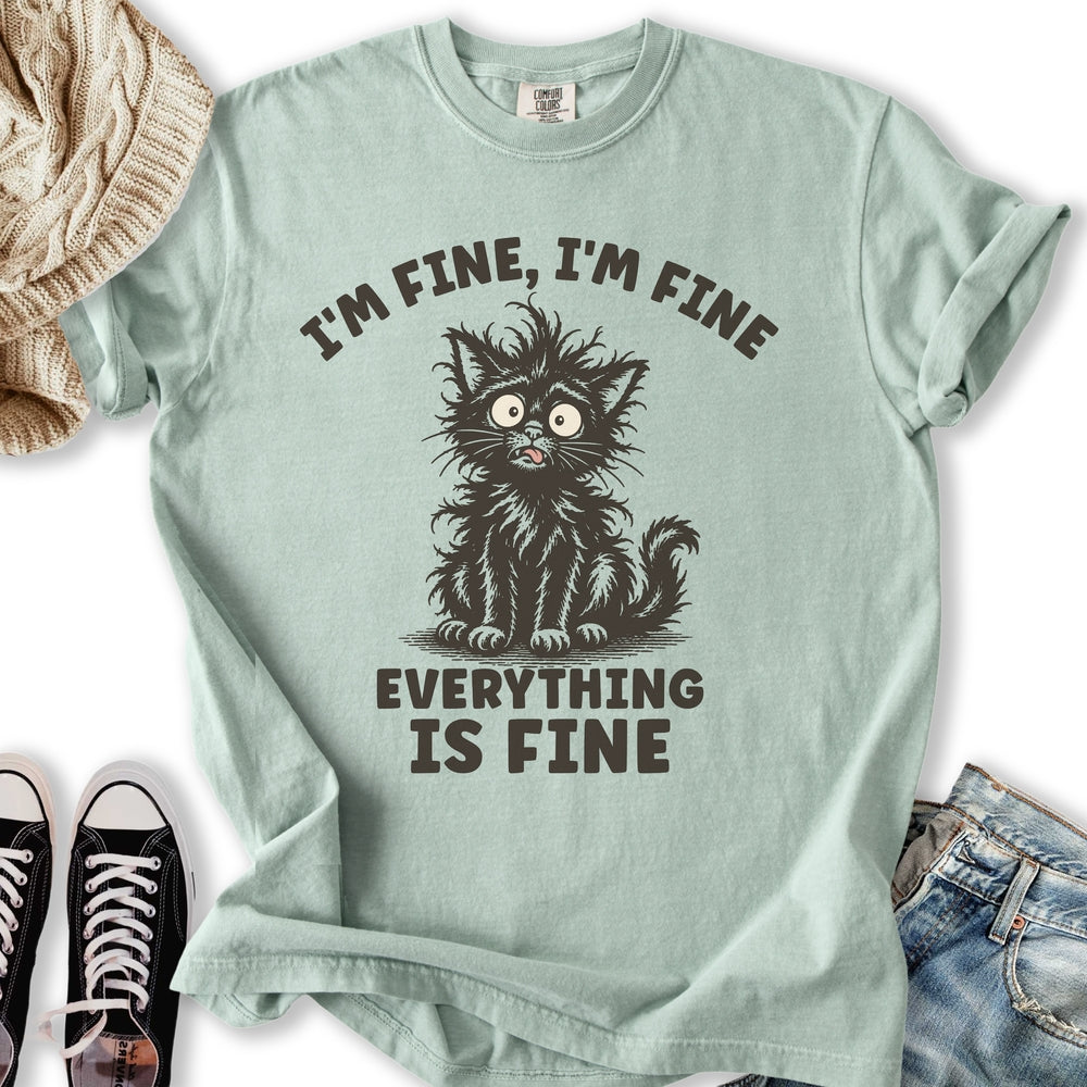 Everything Is Fine Cat - Adult & Kids T-Shirts, Sweatshirts & Hoodies apparel design preview 2