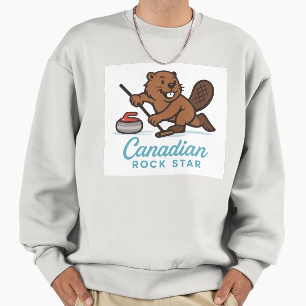 Canadian Rock Star Beaver Curling - Adult & Kids T-Shirts, Sweatshirts & Hoodies apparel design preview 1