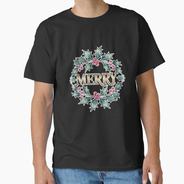 Merry Christmas Retro College Holiday Lettering - Adult & Kids T-Shirts, Sweatshirts & Hoodies apparel design preview 1