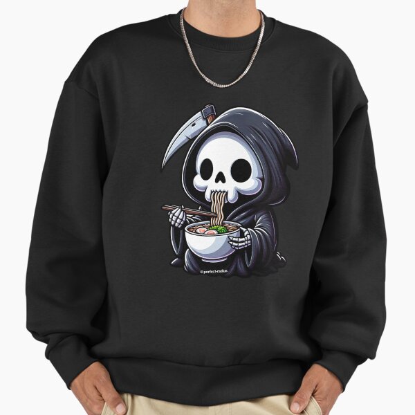 Grim Reaper is hungry. He eating ramen. - Adult & Kids T-Shirts, Sweatshirts & Hoodies apparel design preview 1