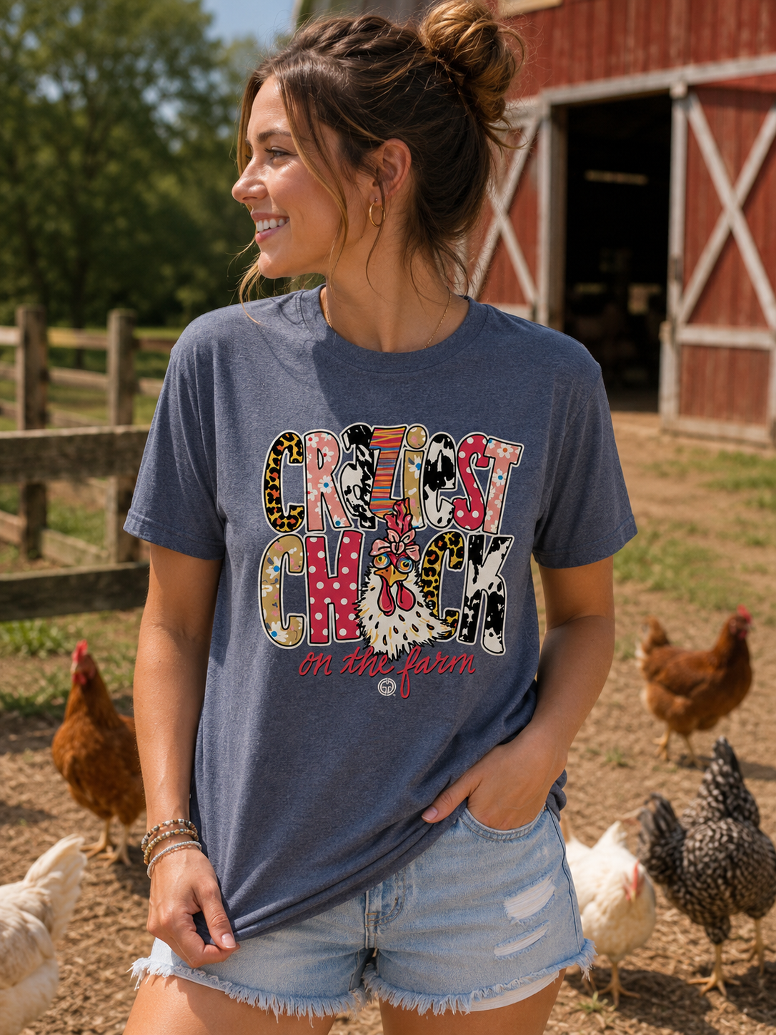 Girlie Girl Originals Craziest Chick Farm - Adult & Kids T-Shirts, Sweatshirts & Hoodies apparel design preview 1