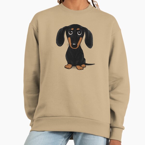 Cute Black and Tan Smooth Coated Dachshund Cartoon - Adult & Kids T-Shirts, Sweatshirts & Hoodies apparel design preview 1
