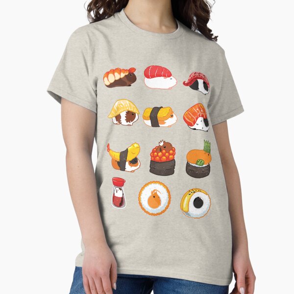 Love Guinea Pig Sushi Pink Background - Adult & Kids T-Shirts, Sweatshirts & Hoodies apparel design preview 1