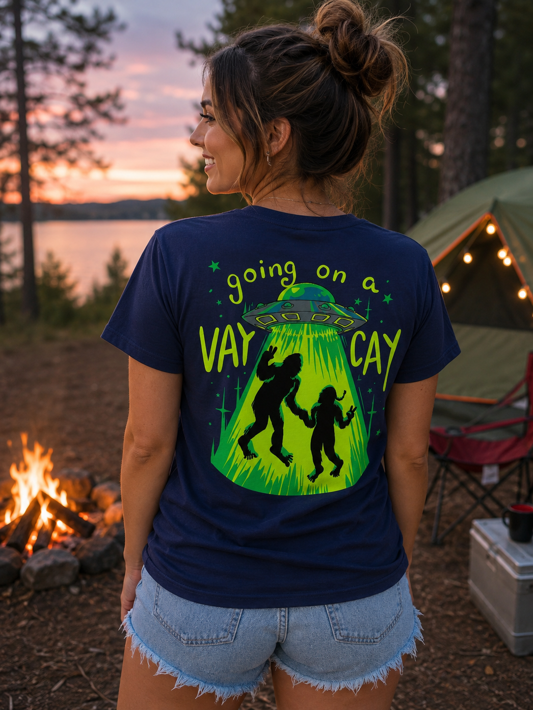 Southern Attitude Going on a Vaycay Bigfoot - Adult & Kids T-Shirts, Sweatshirts & Hoodies apparel design preview 1