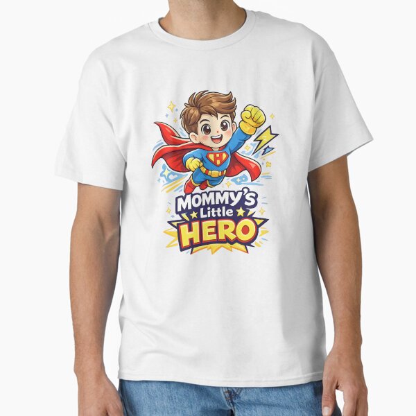 Mommy's Little Hero Cute Cartoon Superhero for - Adult & Kids T-Shirts, Sweatshirts & Hoodies apparel design preview 1