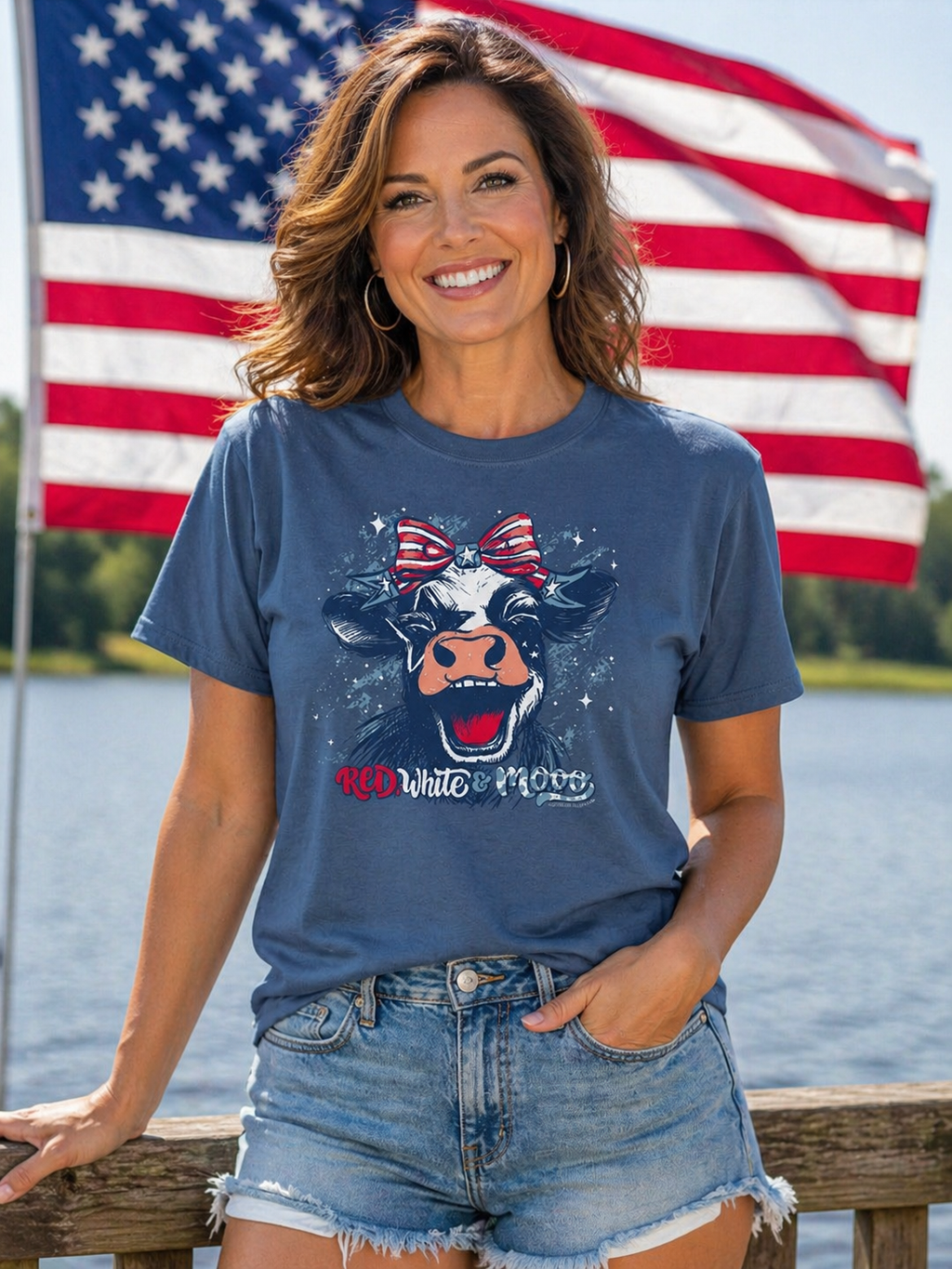 Southern Couture Soft USA Red White and Moo - Adult & Kids T-Shirts, Sweatshirts & Hoodies apparel design preview 1