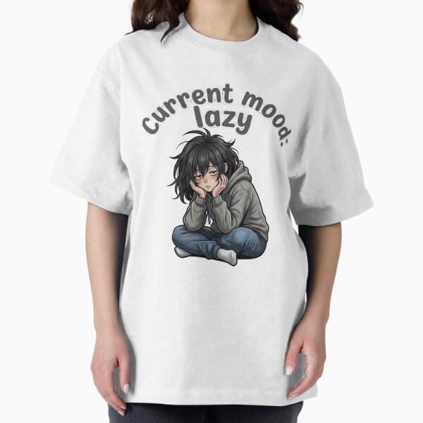 Current Mood Lazy Anime Girl Funny Aesthetic Design - Adult & Kids T-Shirts, Sweatshirts & Hoodies apparel design preview 1