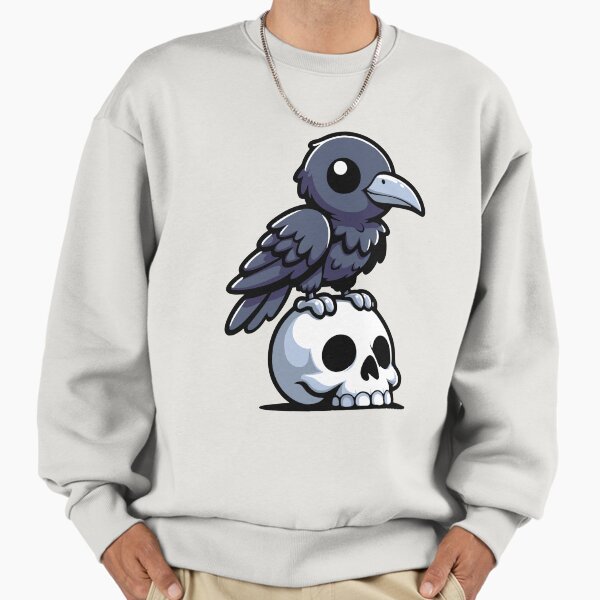 Cute Crow On A Skull - Adult & Kids T-Shirts, Sweatshirts & Hoodies apparel design preview 1