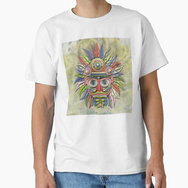 Ancestral Ritual Mask and Futuristic Totem Vector Art - Adult & Kids T-Shirts, Sweatshirts & Hoodies apparel design preview 1