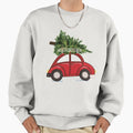 Christmas Tree on Roof of Red Car - Adult & Kids T-Shirts, Sweatshirts & Hoodies apparel design preview 1